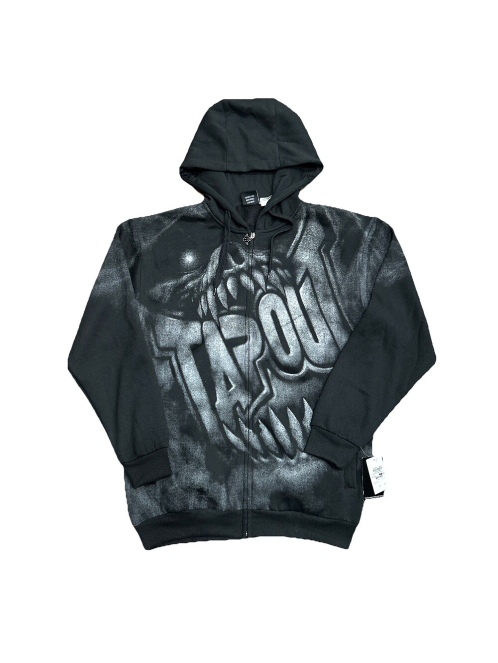 Tapout Hoodie Men's Medium Hooded Zip Up Black Long Sleeve Y2K MMA New With Tags